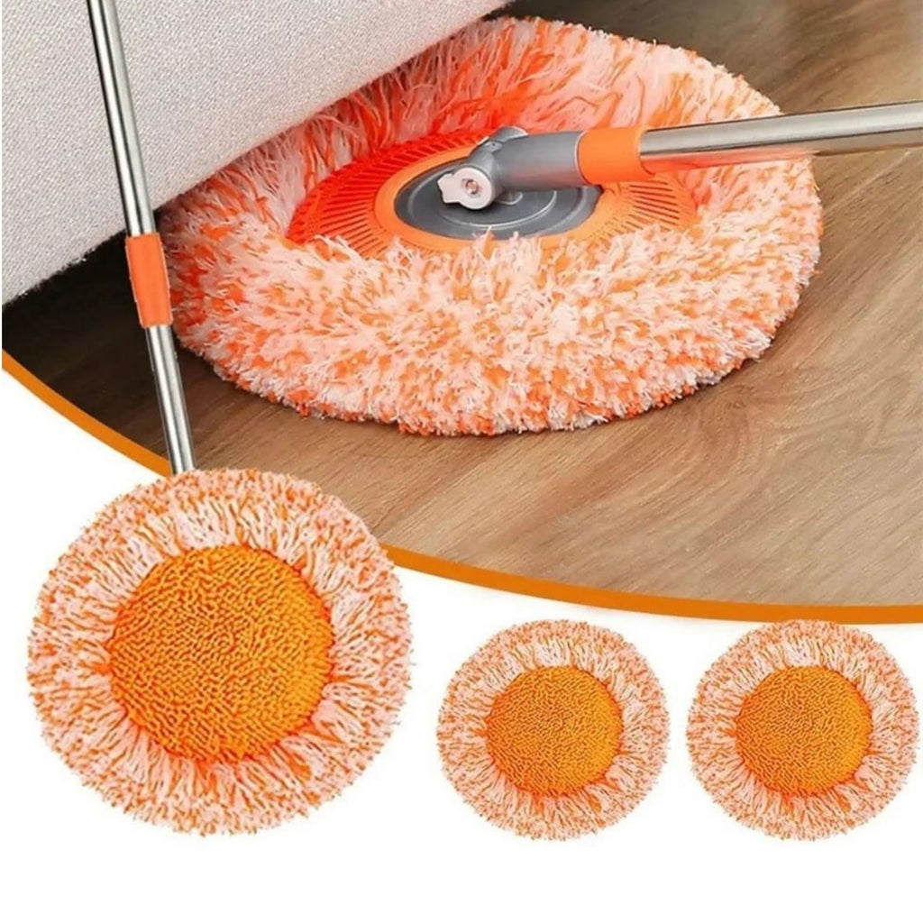 360° Rotating Microfiber Mop | Round Shape | Extendable Adjustable Stick | Floor Cleaning Accessories for Home