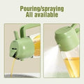 2 in 1 Glass Oil Sprayer and Dispenser, Sprayable and Pourable Oil Bottle 500 ml Random color