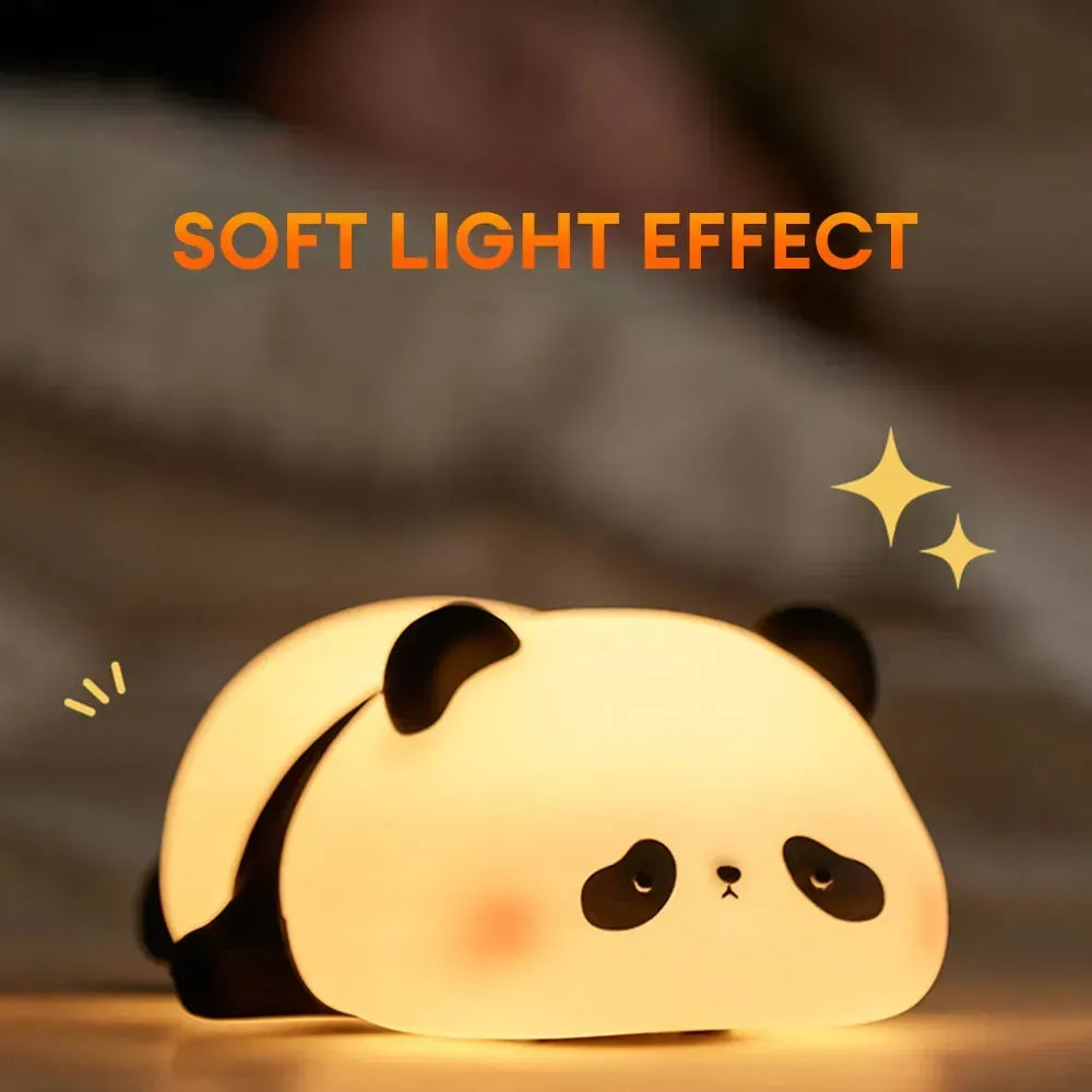 Cute Panda Night Light | Silicone Soft Lamp | Portable & Child‑Safe Bedside Light Short Description