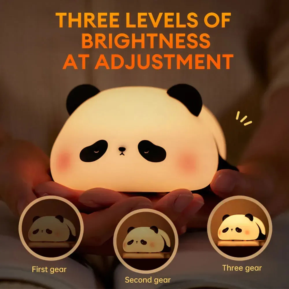 Cute Panda Night Light | Silicone Soft Lamp | Portable & Child‑Safe Bedside Light Short Description