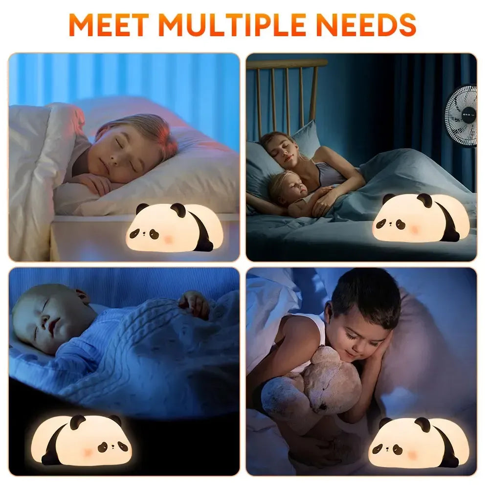 Cute Panda Night Light | Silicone Soft Lamp | Portable & Child‑Safe Bedside Light Short Description