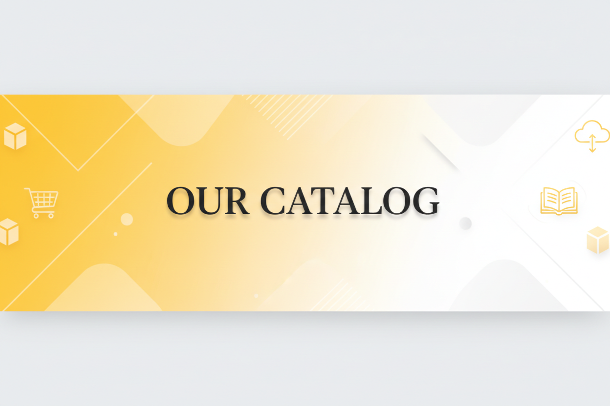 Our Catalog Banner Yellow White