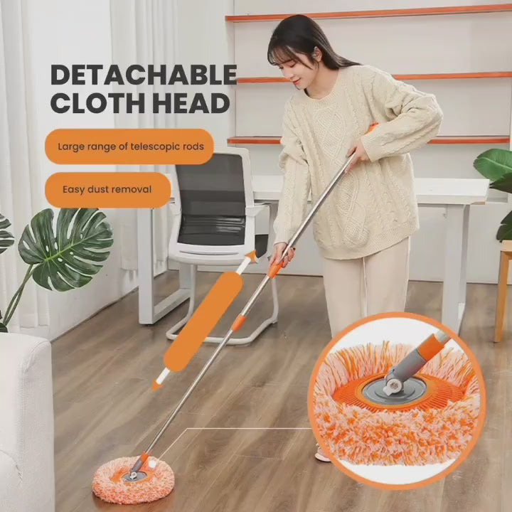 360° Rotating Microfiber Mop | Round Shape | Extendable Adjustable Stick | Floor Cleaning Accessories for Home