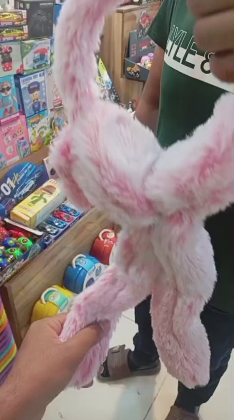 Soft Fluffy Rabbit Ears Headband | Moving Ears Plush Earmuffs | Warm & Cozy – 1Pc Random Colour